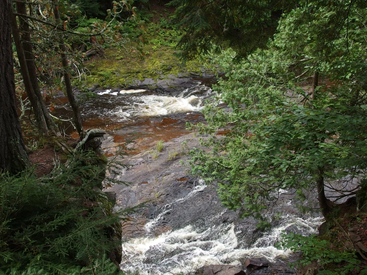Looking down on the falls