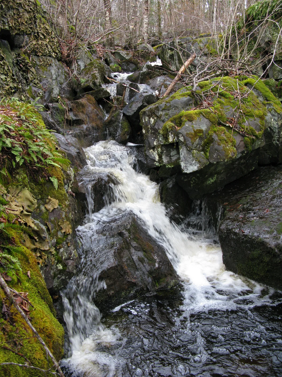 Looking up a long chute
