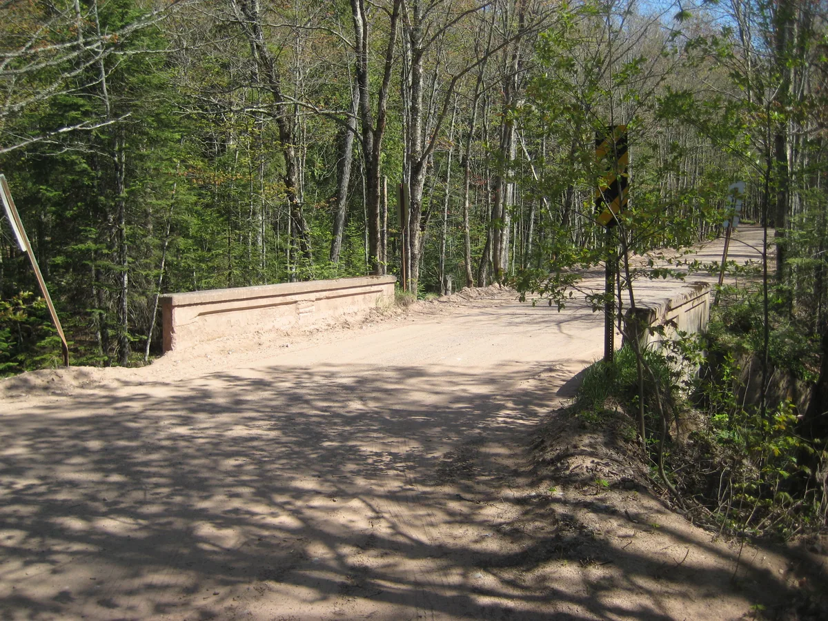 Dusty bridge over Big Pup Creek