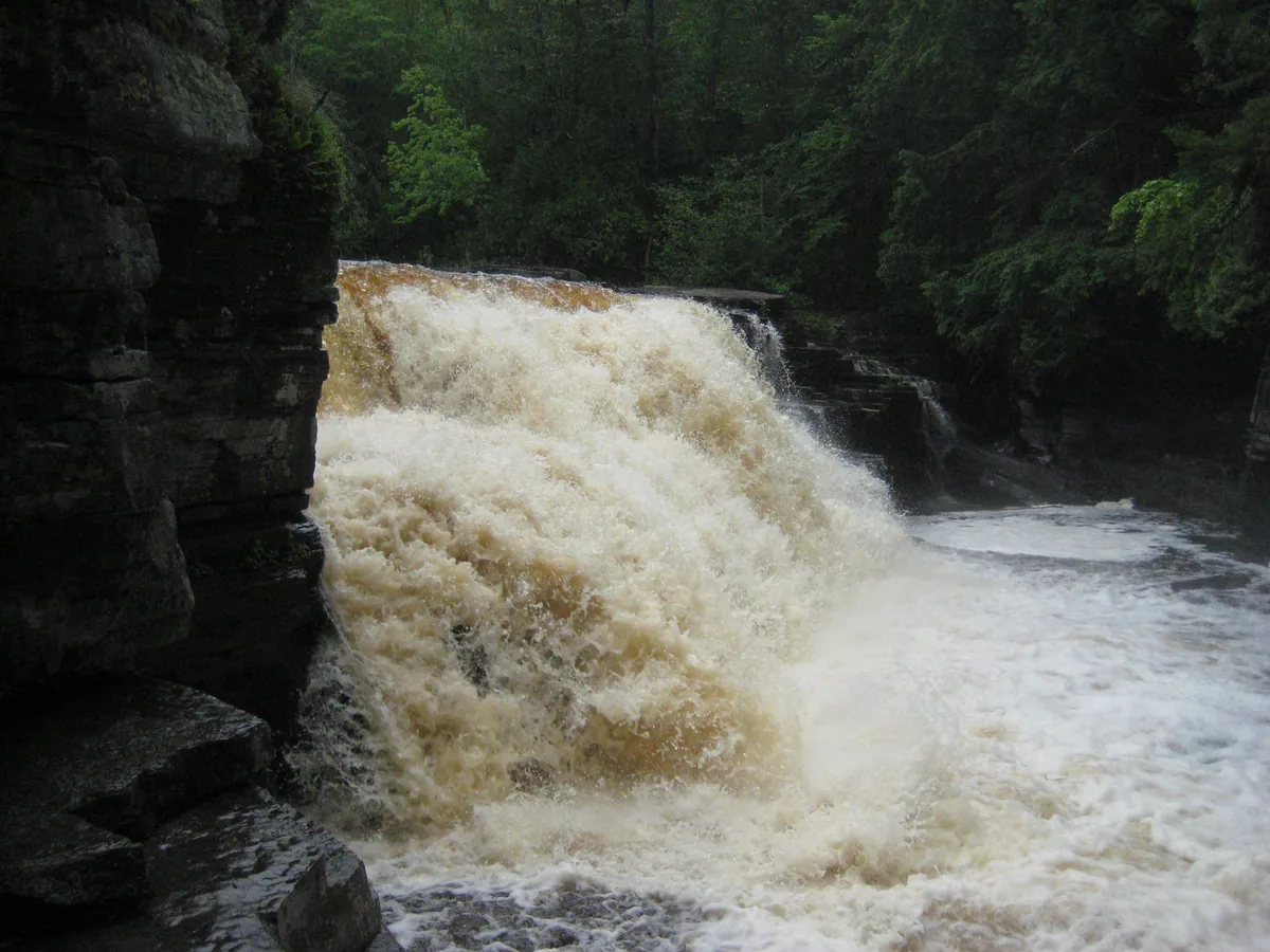 Swollen main falls