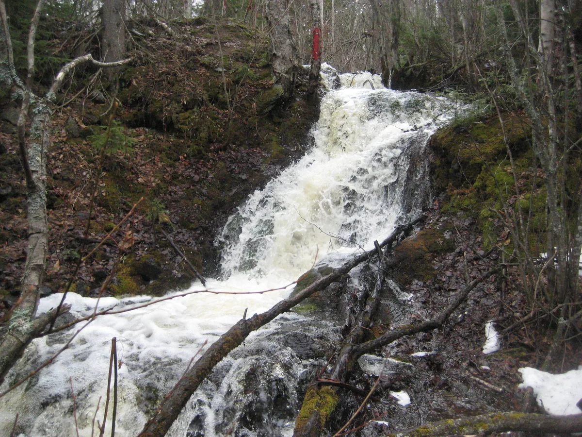 Water cascading down the earth