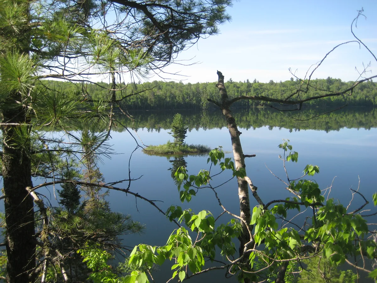 Small island on the blue waters