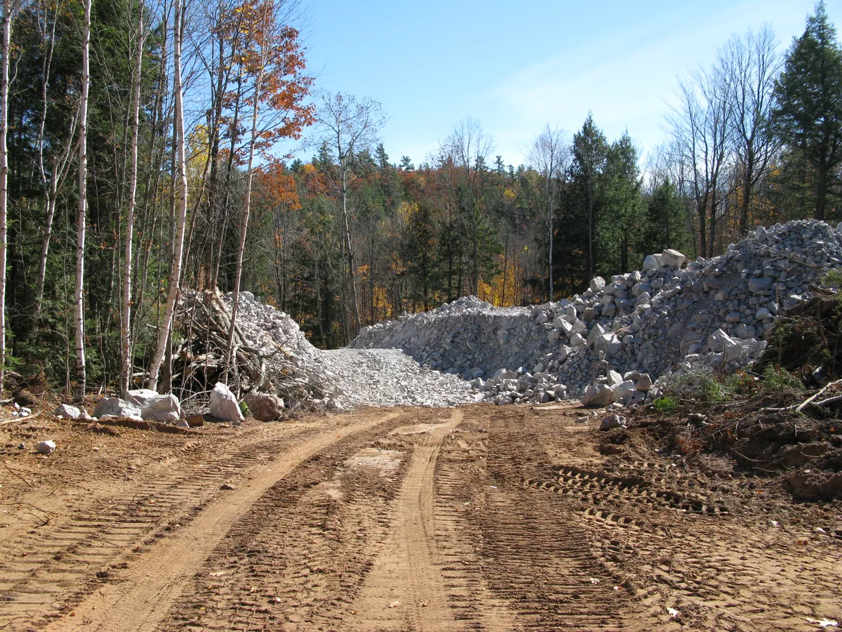 Blasting work done on the road