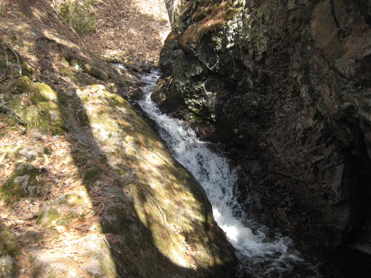 Narrow mossy chute