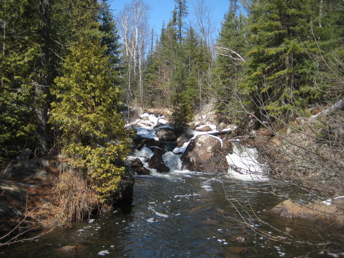 Looking back at the falls