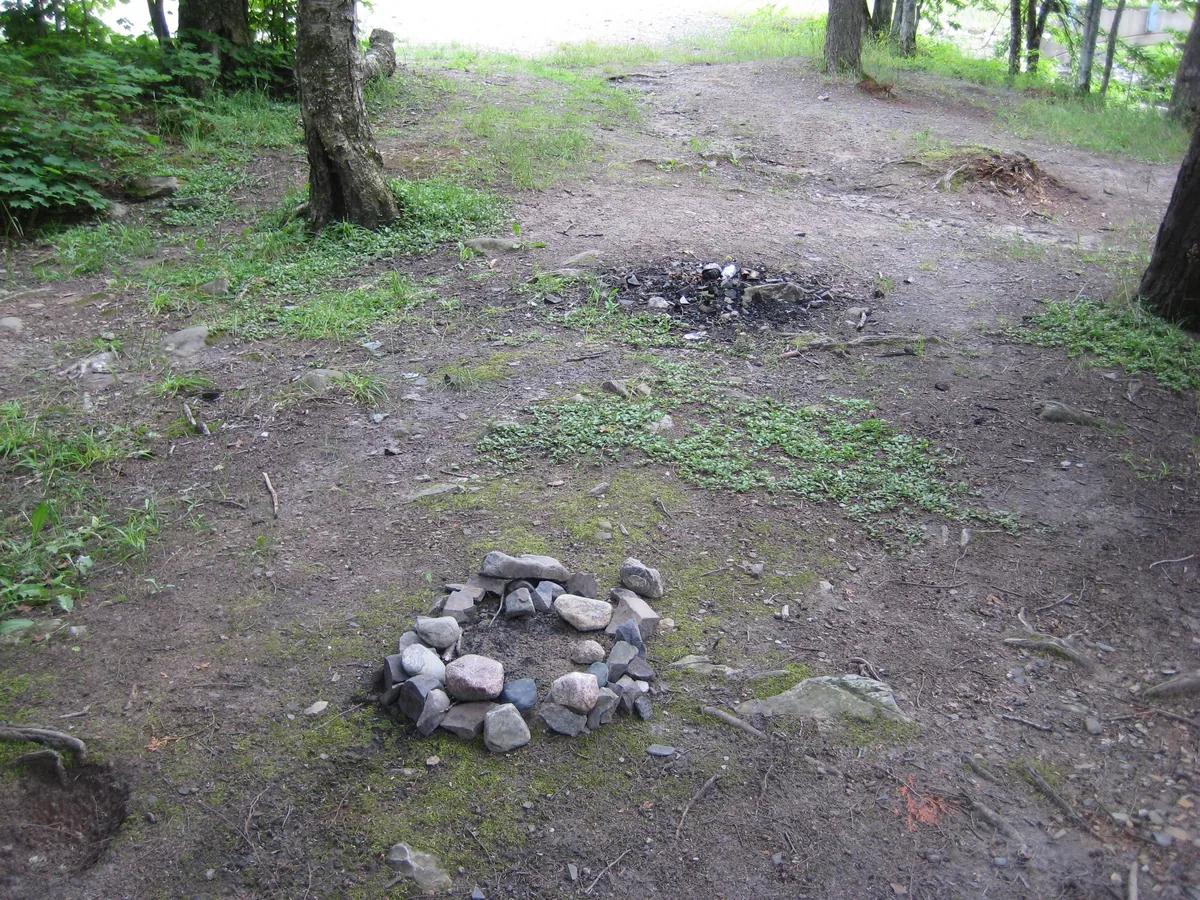 Small camping area near the river