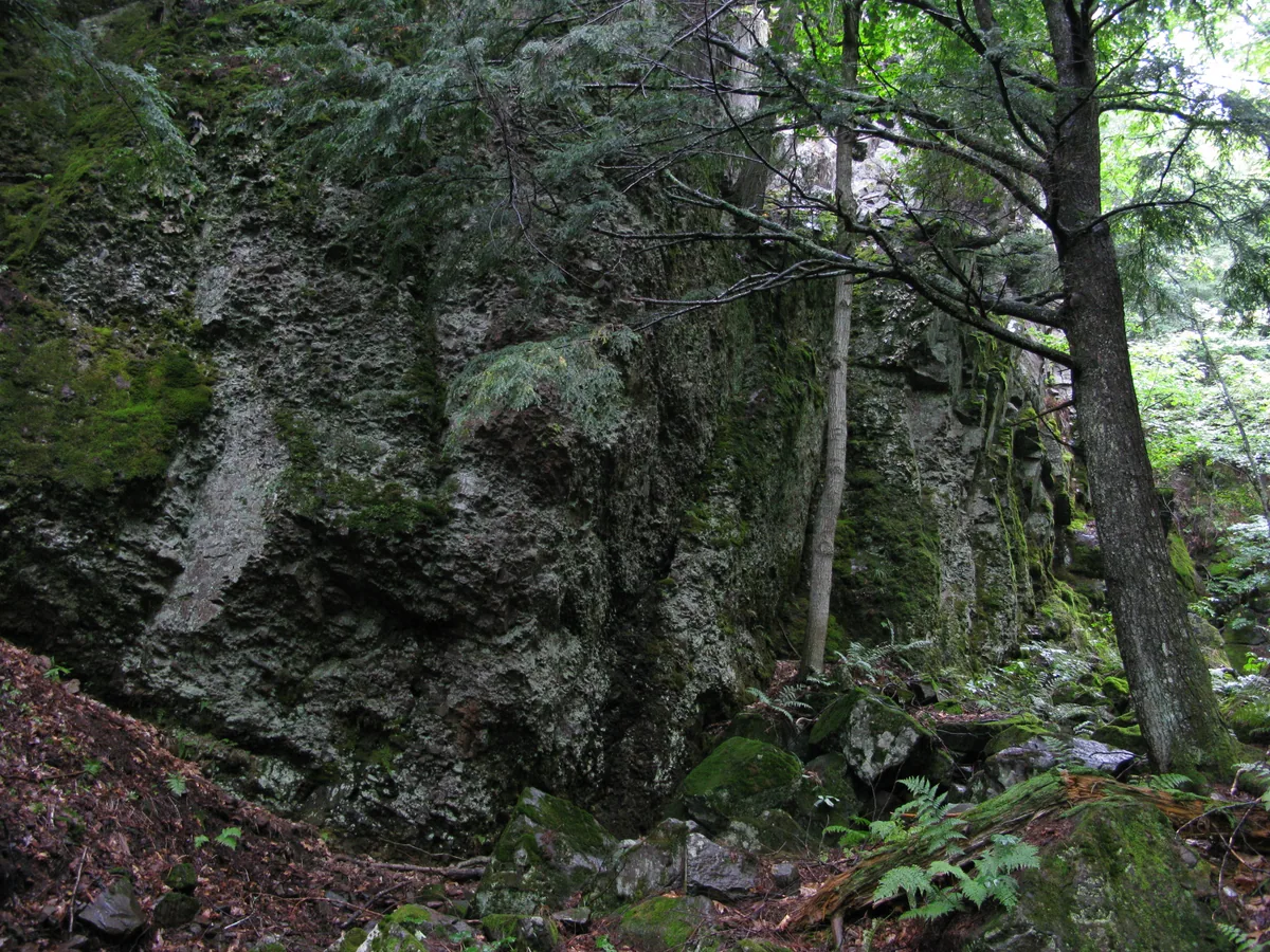 Steep rock walls