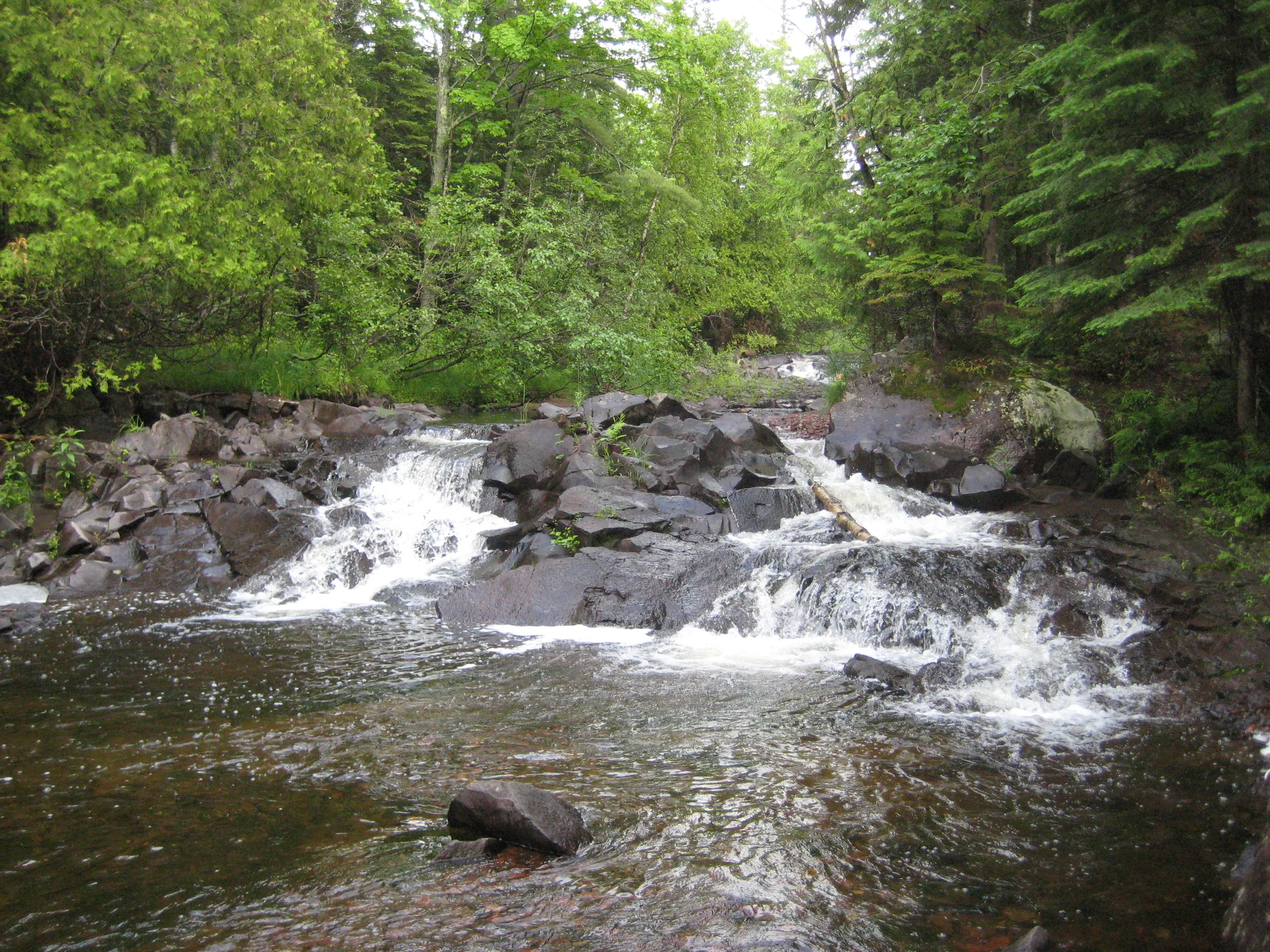 Blocky drops of the lower falls