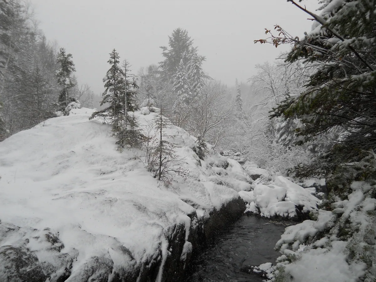 Looking downstream over the falls
