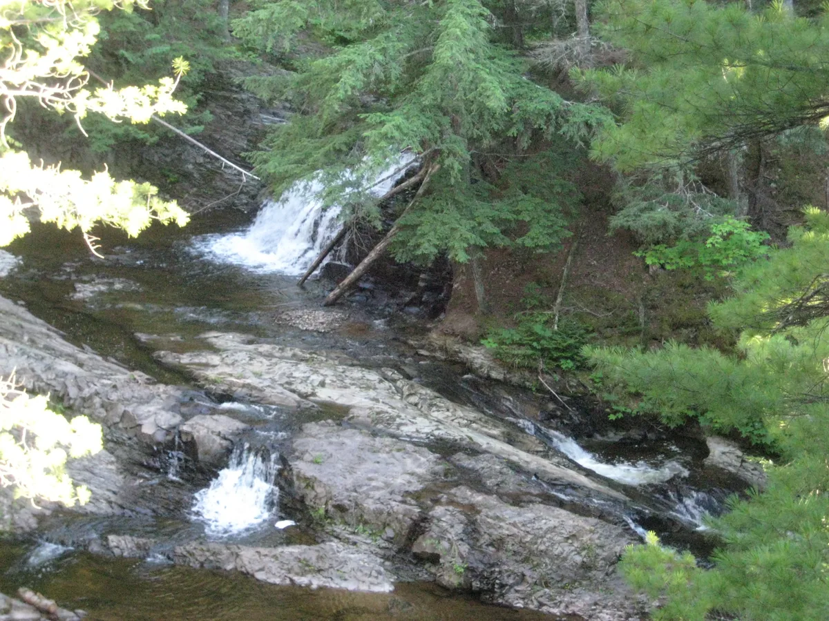 Looking down at the falls from the trail