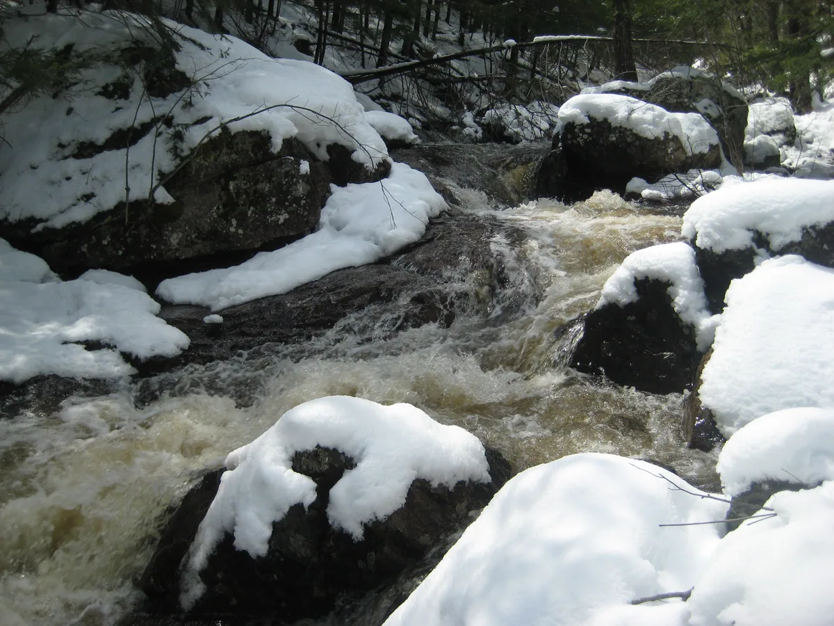 Small, snowy rapids