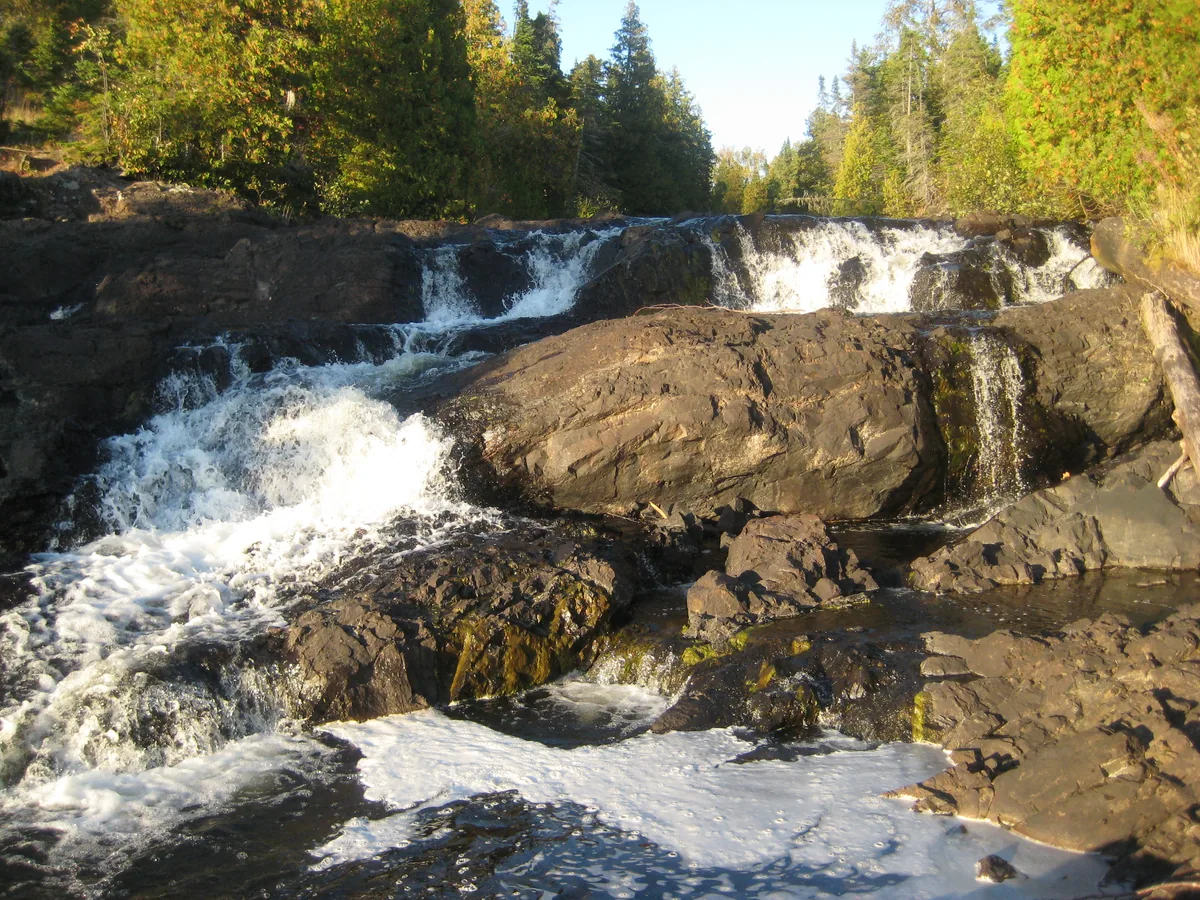 Dry rocks on the falls