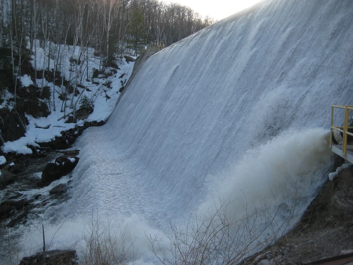 Across the curtain of water