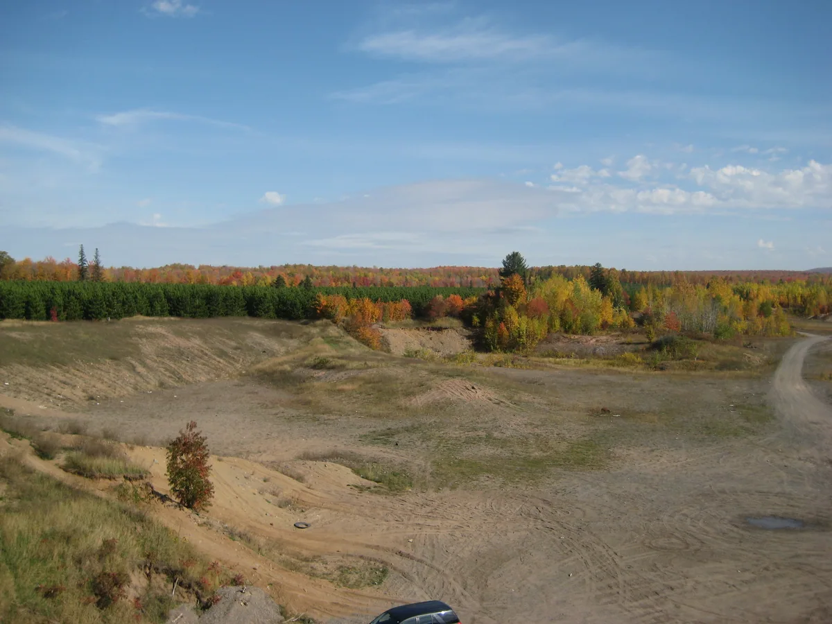 Across the sand pit