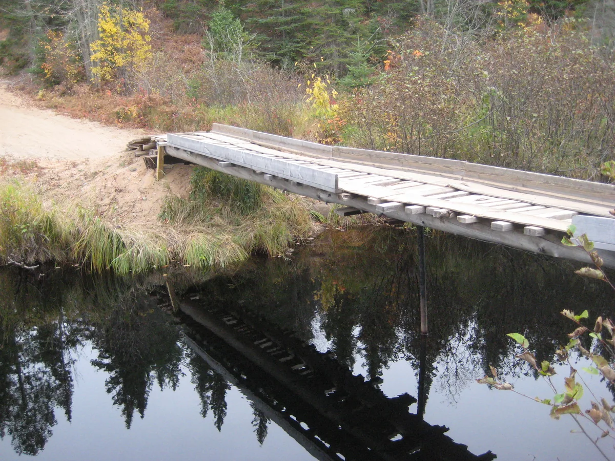 Shaky bridge over Mulligan Creek