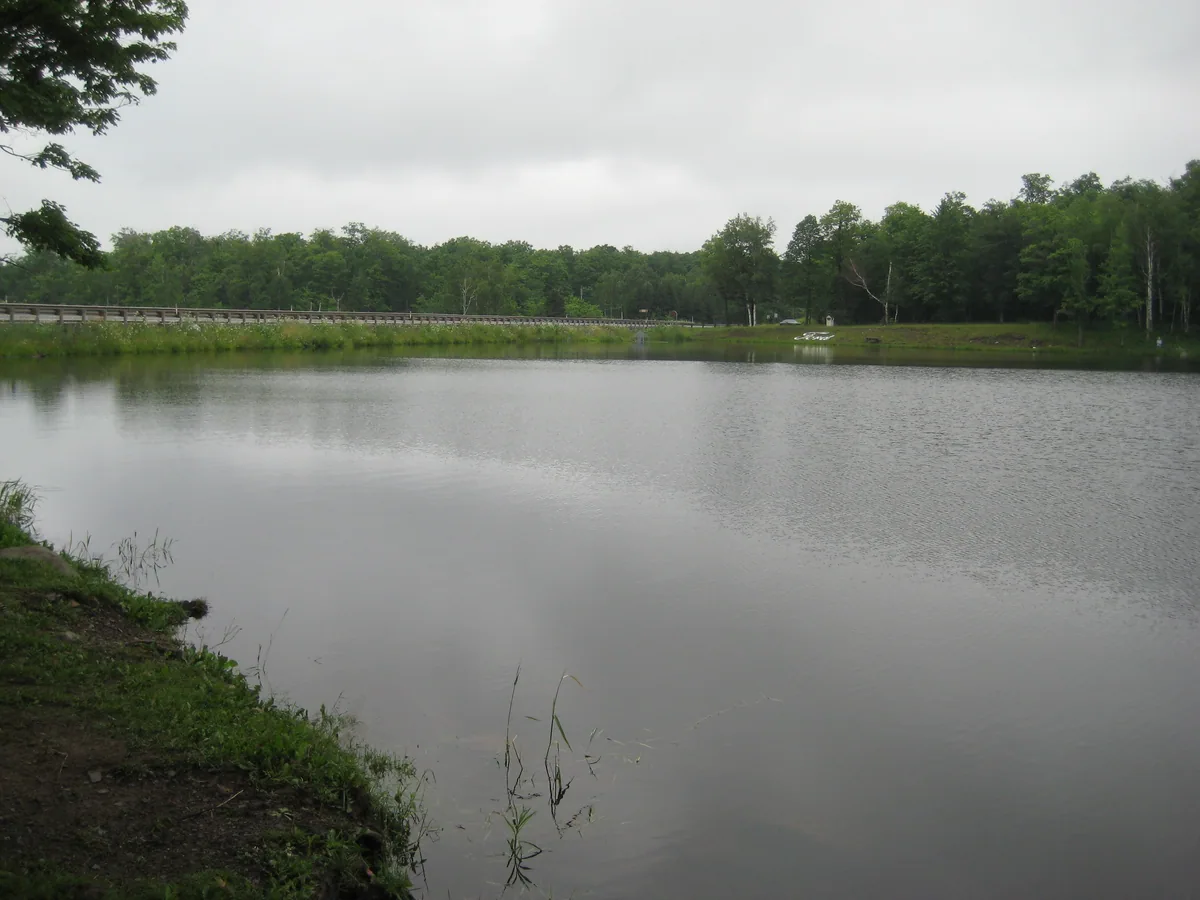 The highway over Plumbago Lake