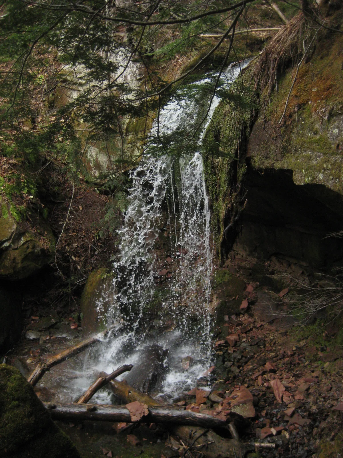 View from the banks of the uppermost drop