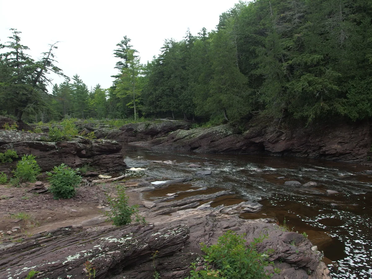 Sandstone rock along the river