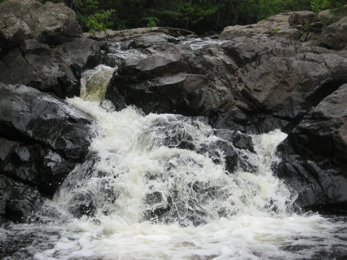 Close view of one of the cascades