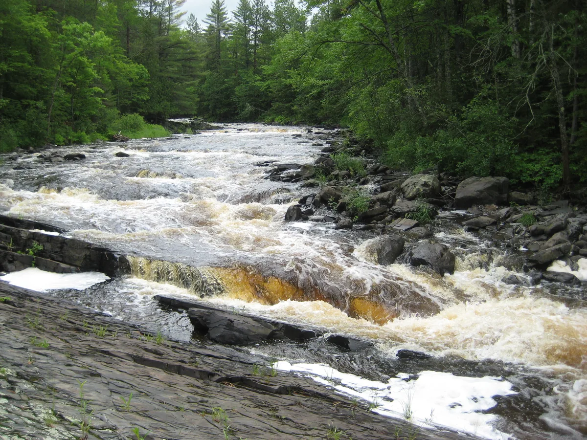 Angry, full Tibbets Falls