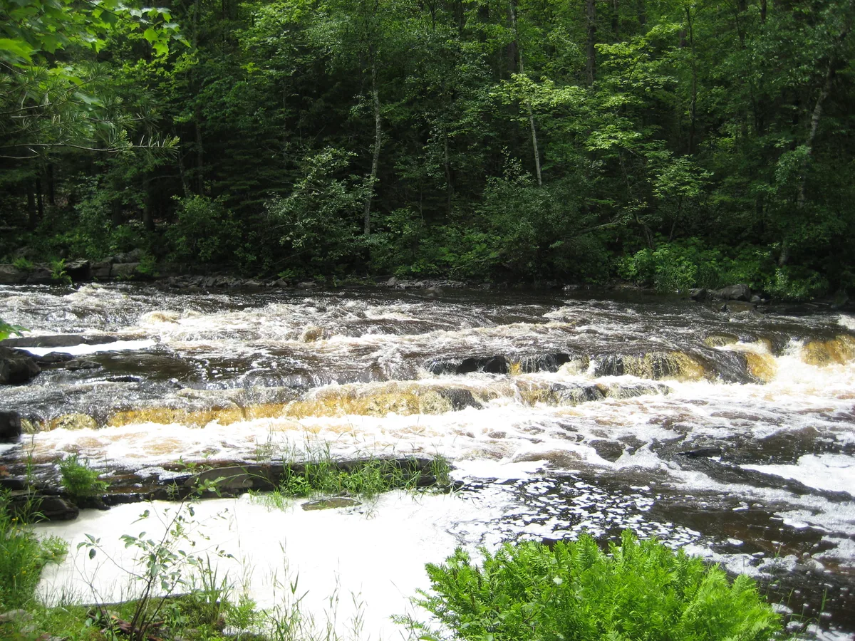 Ridge stretching across the river