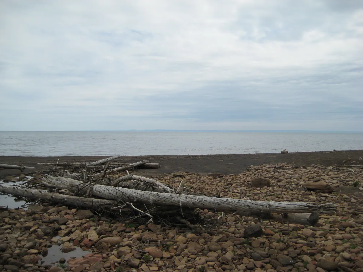 Distant mountains across Keweenaw Bay