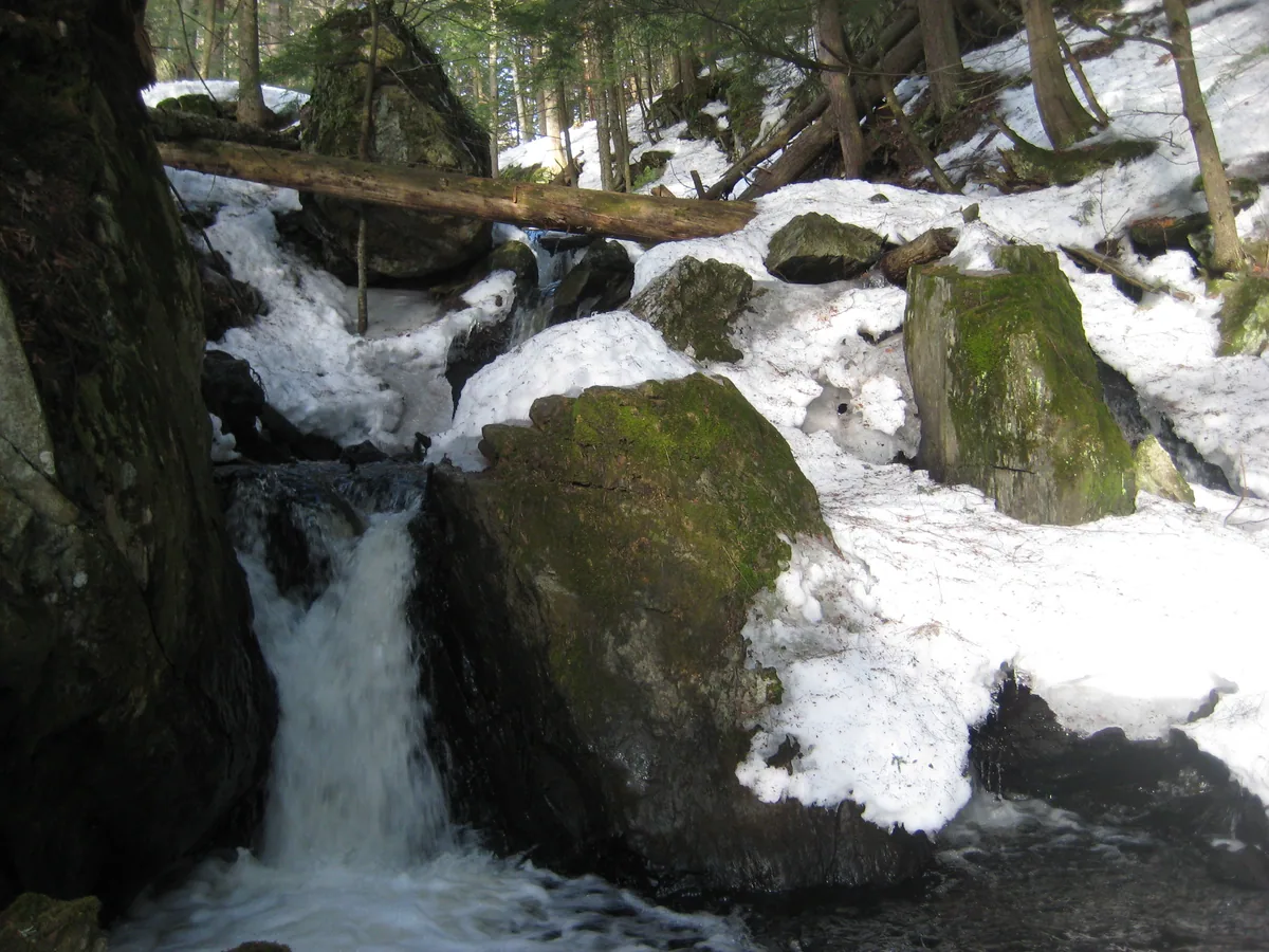 Huge boulders diverting the creek