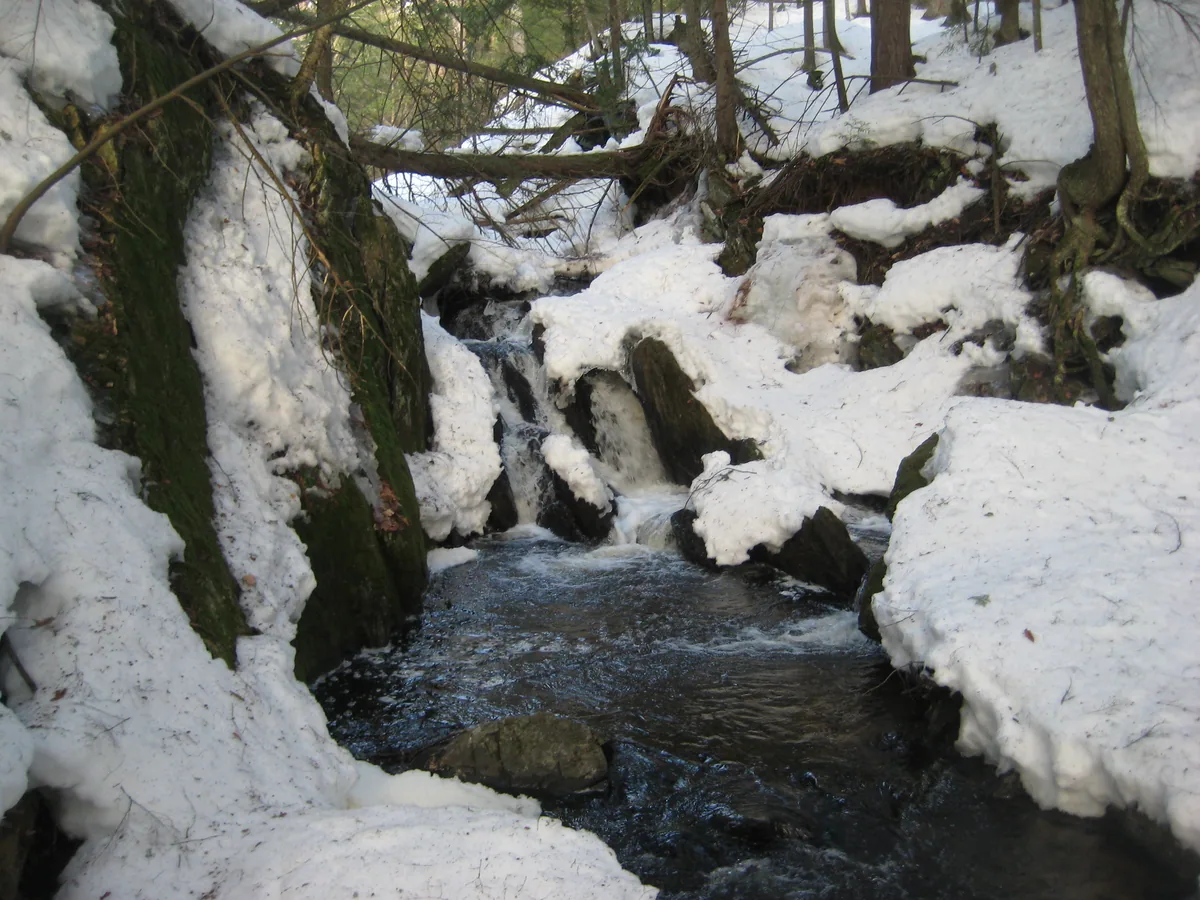 Sideways chutes into a deep pool