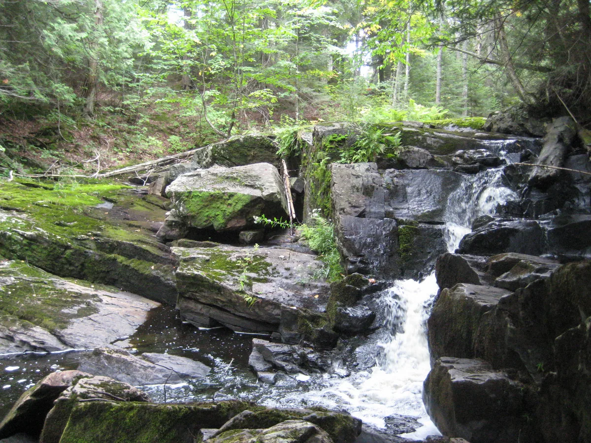 Sharp mossy rocks